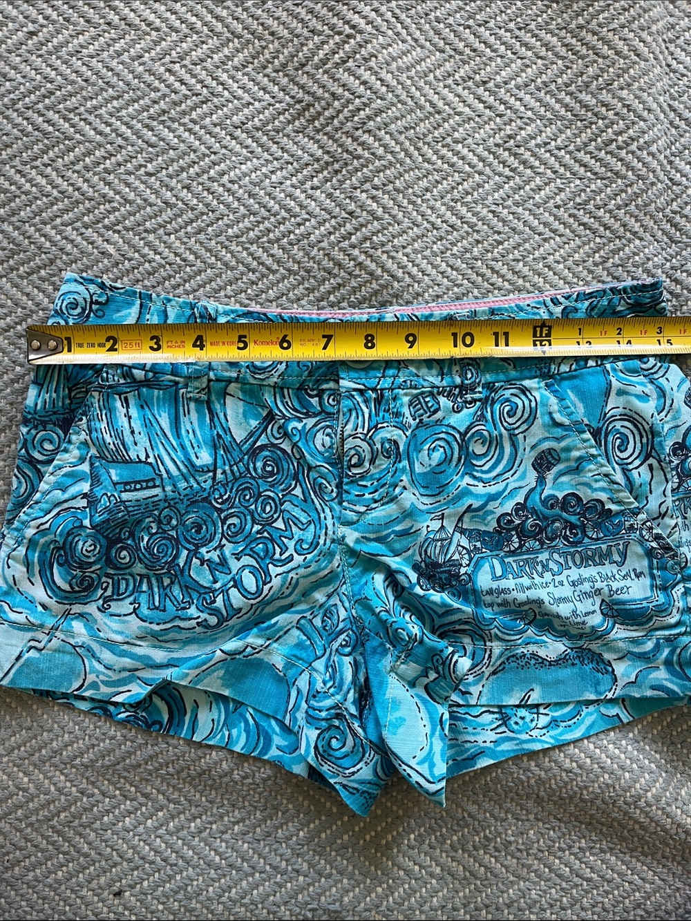 Rare Lilly Pulitzer Originals  x Goslings Dark N Stormy Walsh Shorts 00 - Picture 6 of 7